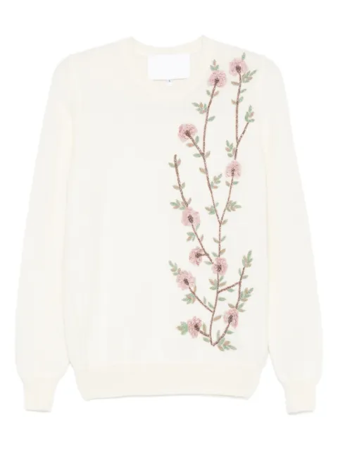 Costarellos floral-embroidered sweater