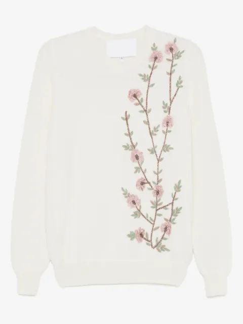 Costarellos floral-embroidered sweater