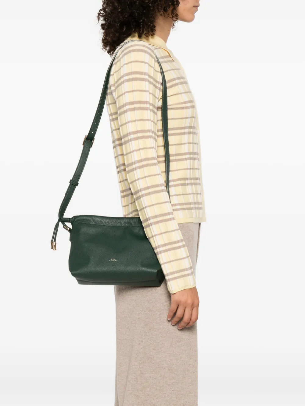 A.P.C. mini Ninon drawstring shoulder bag Groen