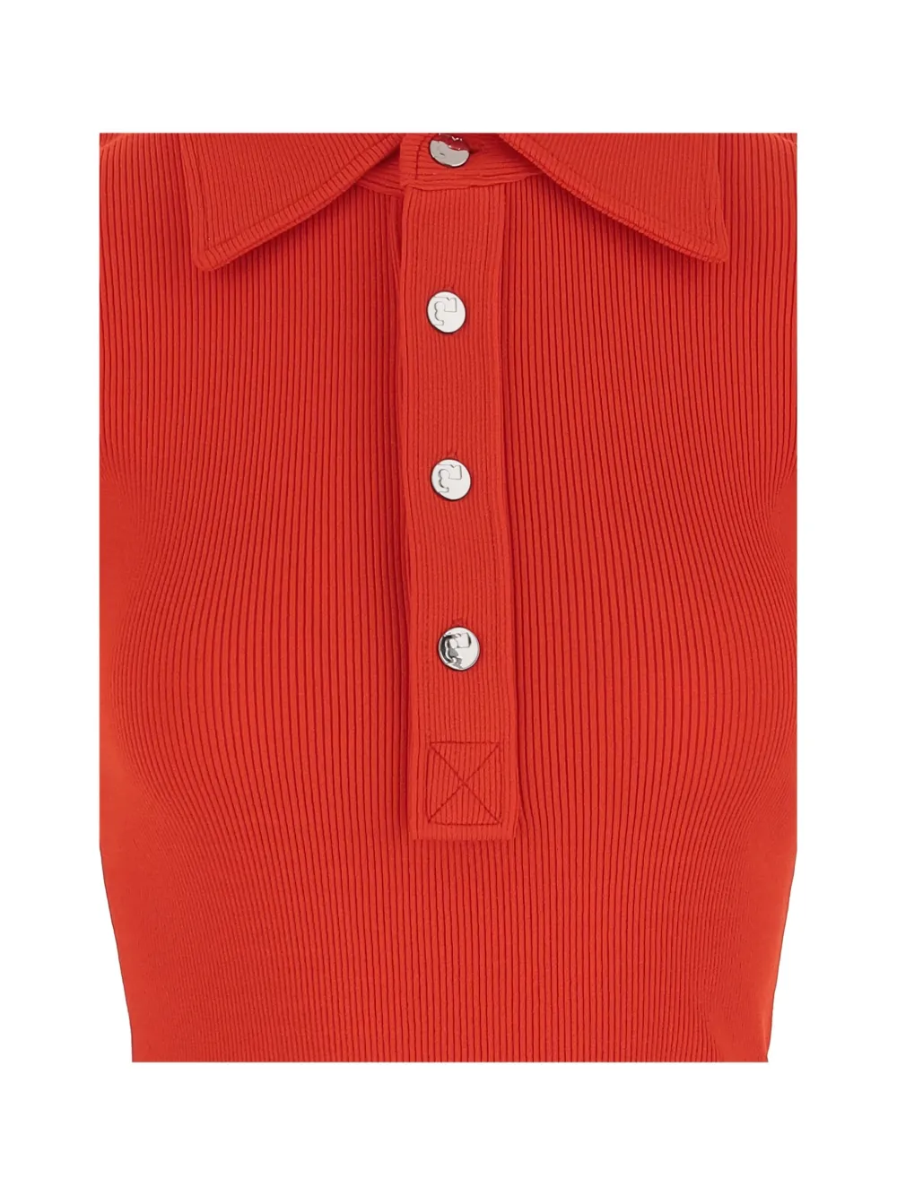 Tory Burch Coral Red Viscose Blend Polo Shirt In Pink