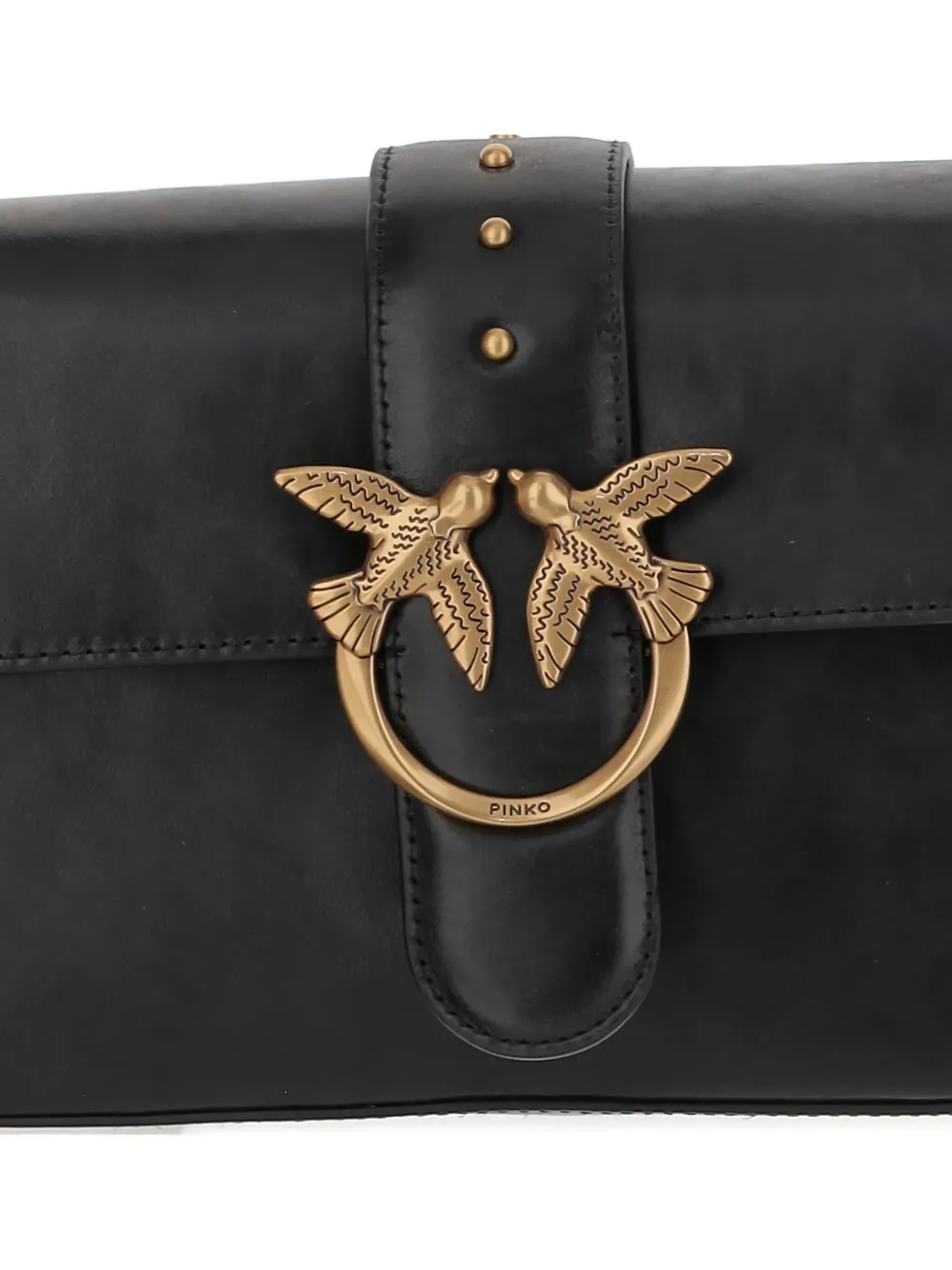 Pinko Mini Love One Leather Shoulder Bag