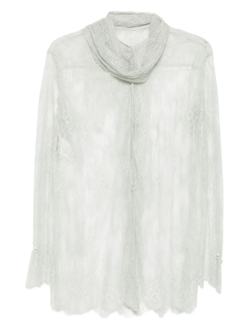 Alberta Ferretti lace high-neck top Grijs