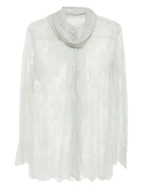 Alberta Ferretti lace high-neck top