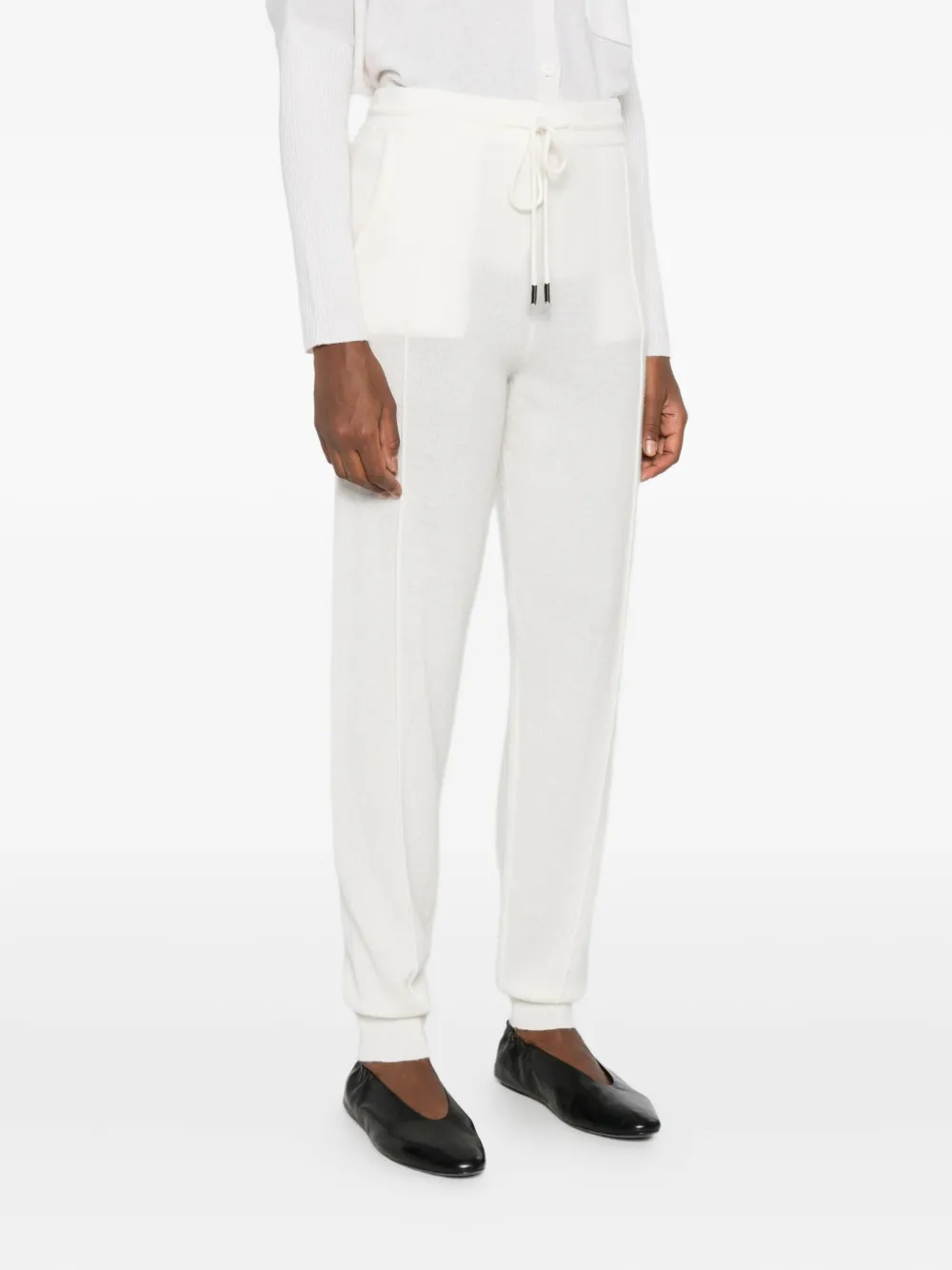 Gotha Cashmere Drawstring Trousers In White