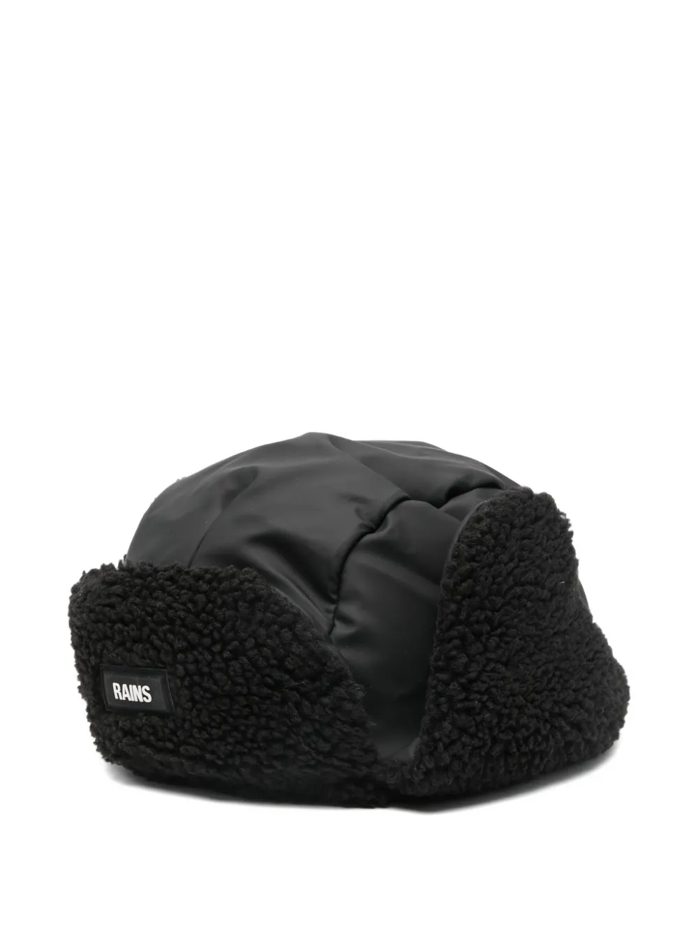 Rains Logo-pacth Trapper Hat In Black