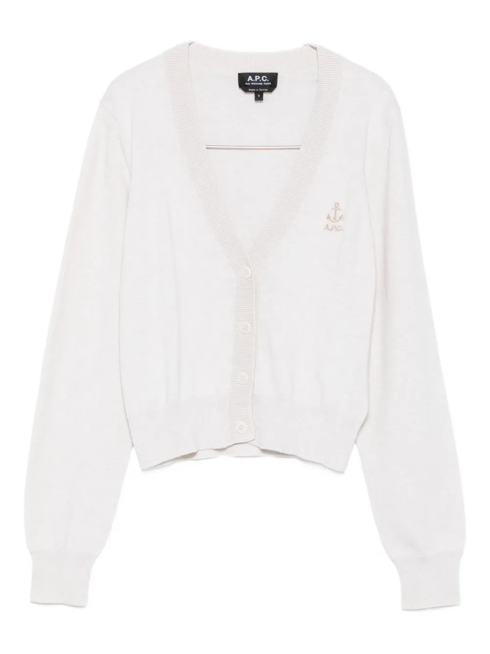 A.P.C. anchor-embellished cardigan - Bianco