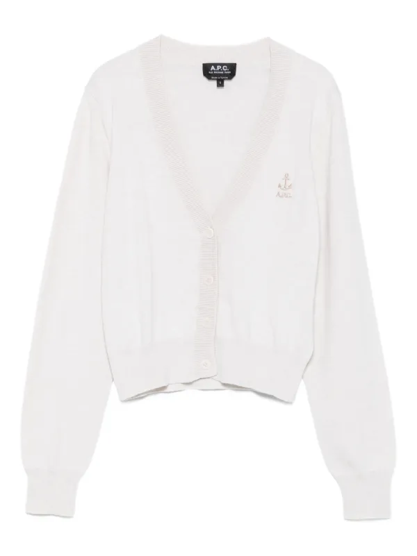 A.P.C. アンカートリム カーディガン | ホワイト | FARFETCH JP