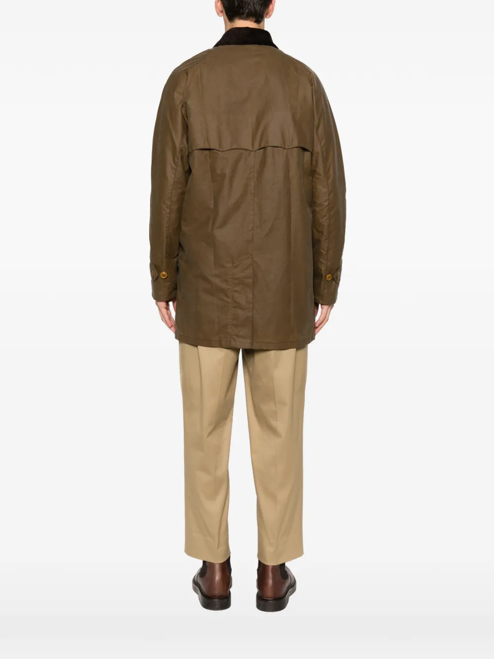 Baracuta The Original Barbour Tartan Corduroy Collar Coat In Brown