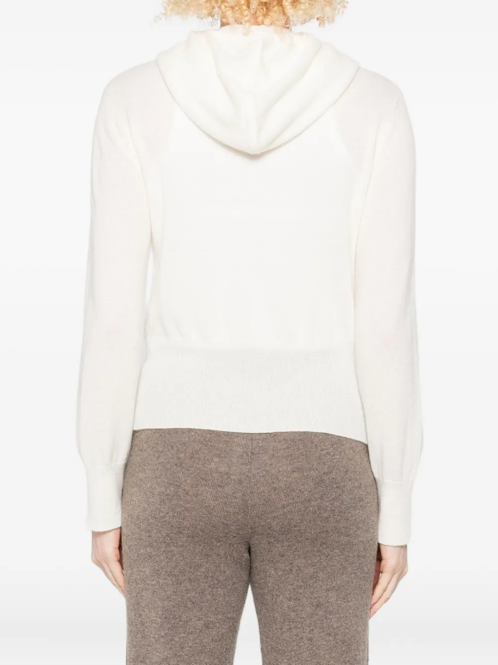 Gotha Hooded Zip-up Cardigan In White