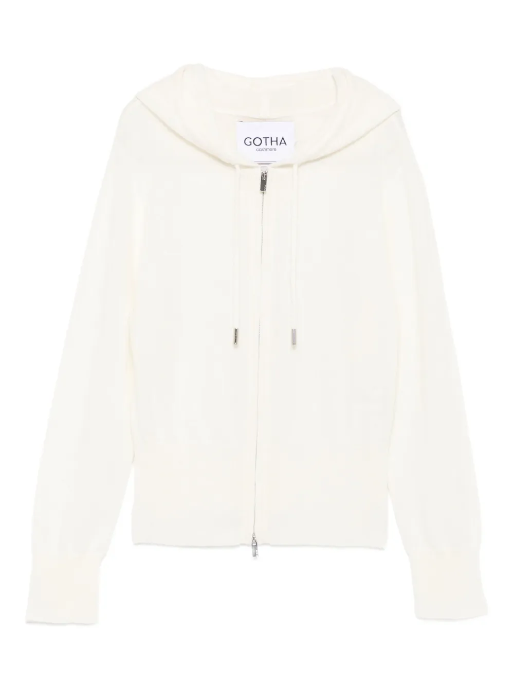 Gotha Hooded Zip-up Cardigan In White