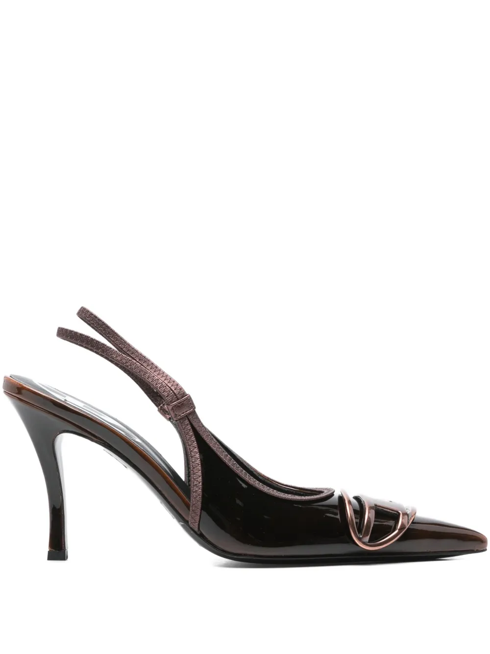 Diesel 90mm D-Venus slingback pointed-toe heeled pumps - ブラウン Diesel 90mm D-Venus slingback pointed-toe heeled pumps - ブラウン