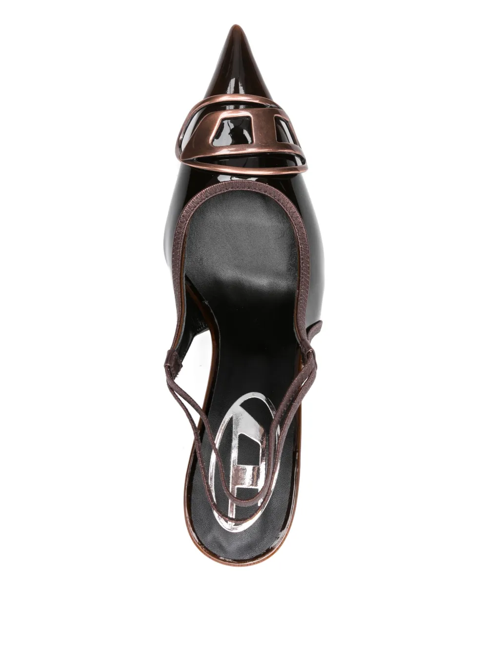 Diesel 90mm D-Venus slingback pointed-toe heeled pumps Brown