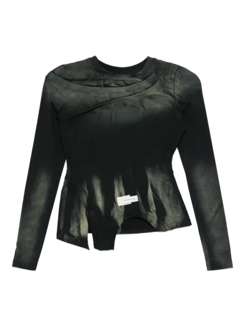 Feng Chen Wang panelled asymmetric T-shirt