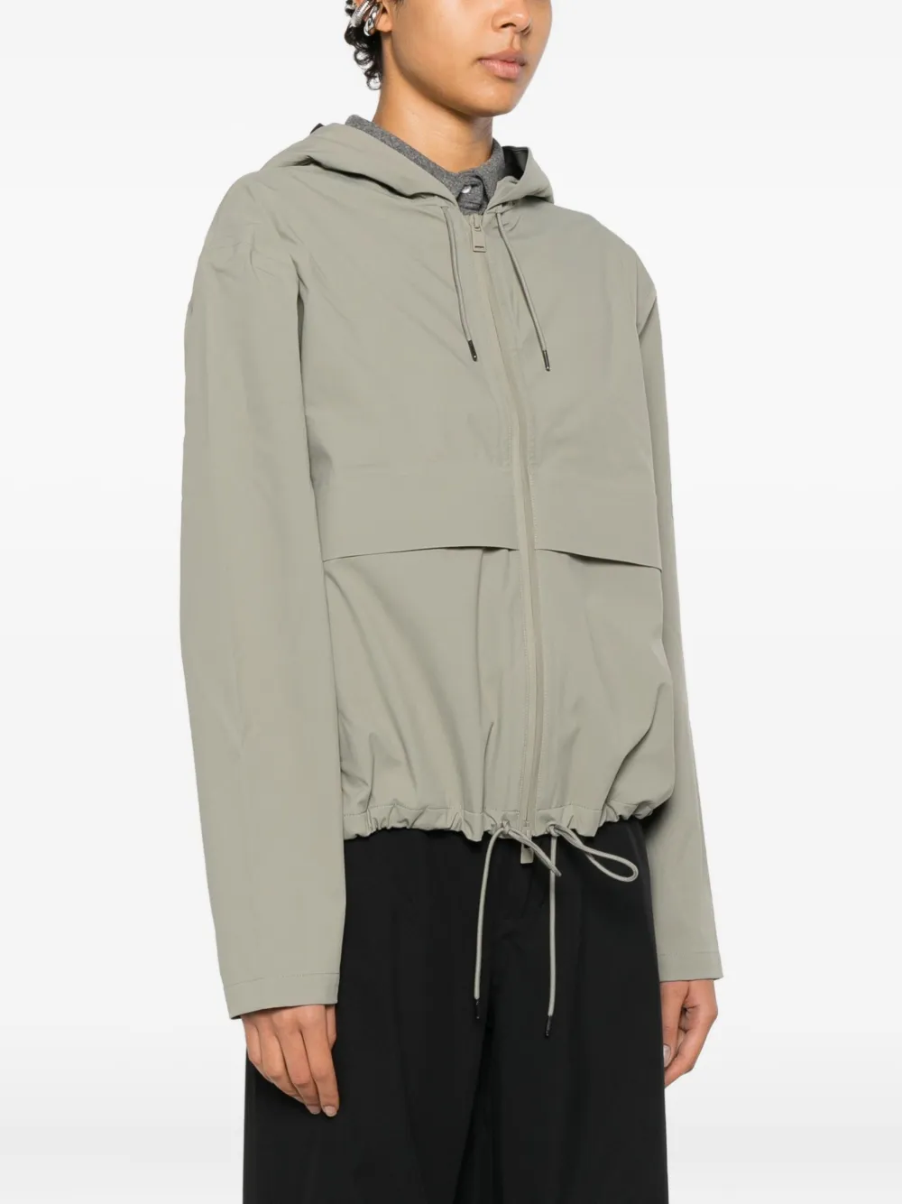 Rains Hooded Zip-fastening Jacket In Gray