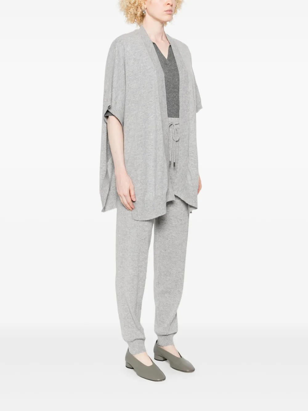 Gotha Open-front Cardigan In Gray