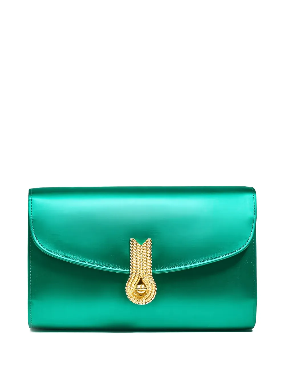 satin-finish clutch bag