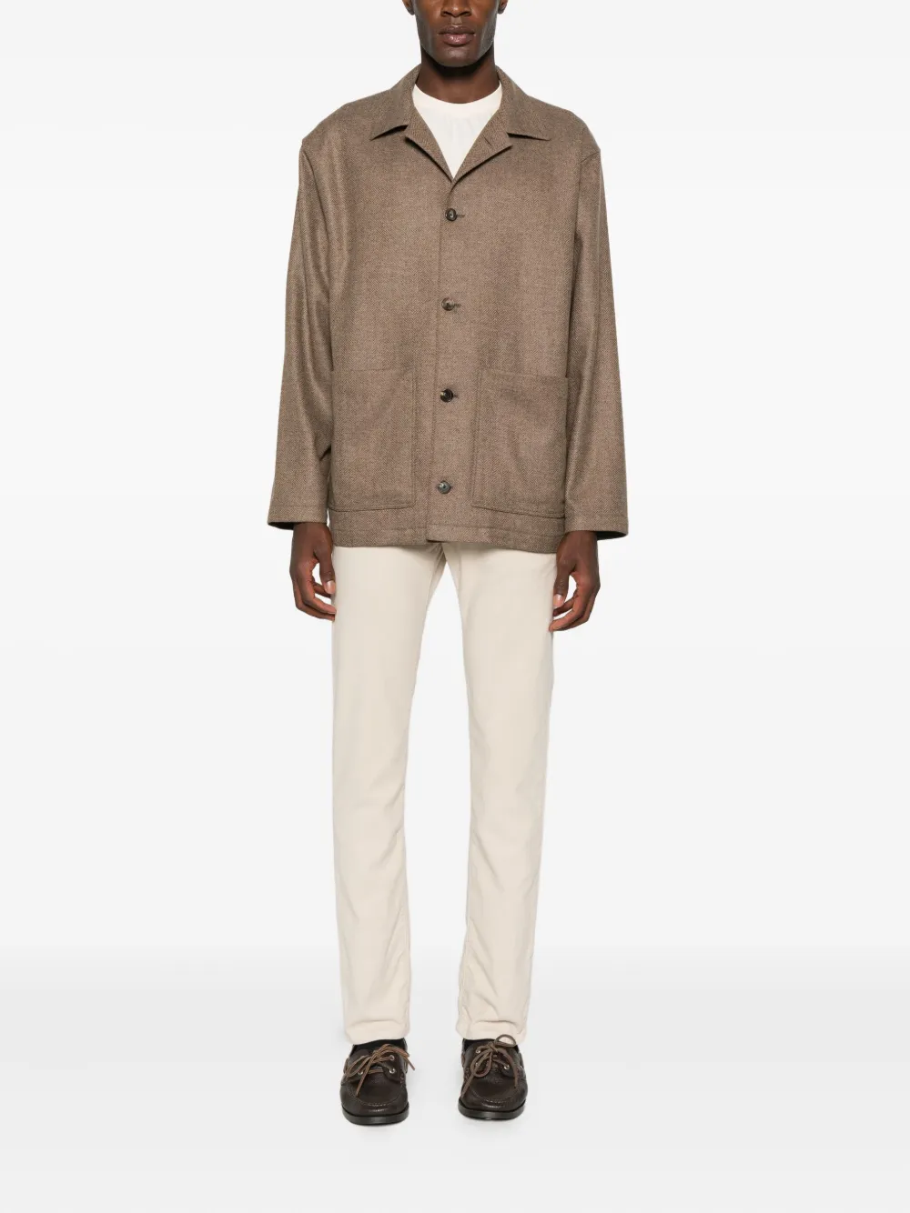 Caruso patch-pocket shirt - Bruin