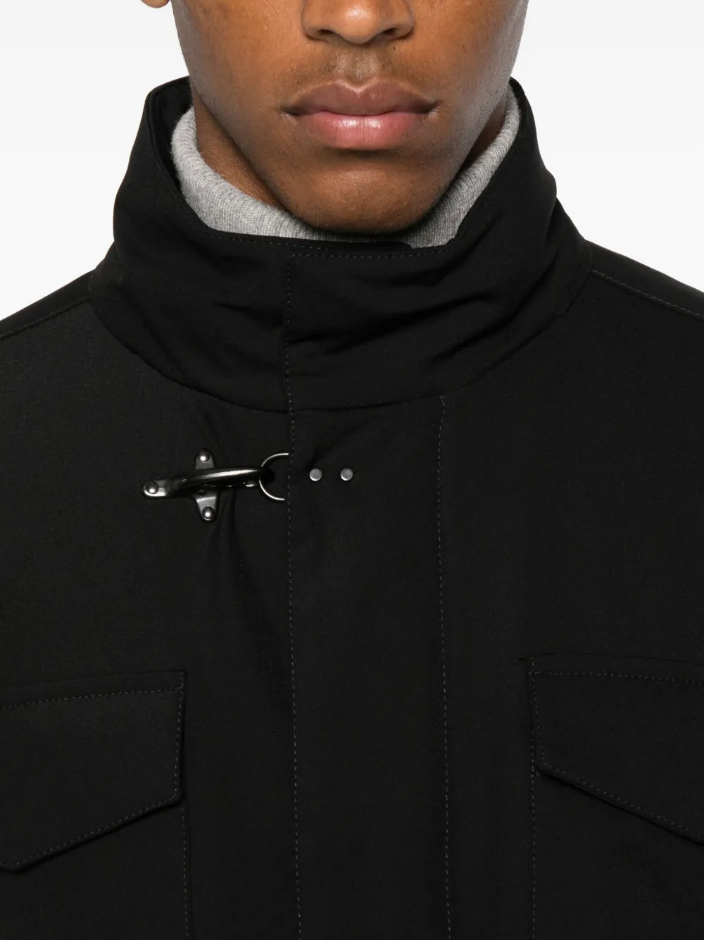 Fay toggle-fastening flap-pocket jacket Zwart
