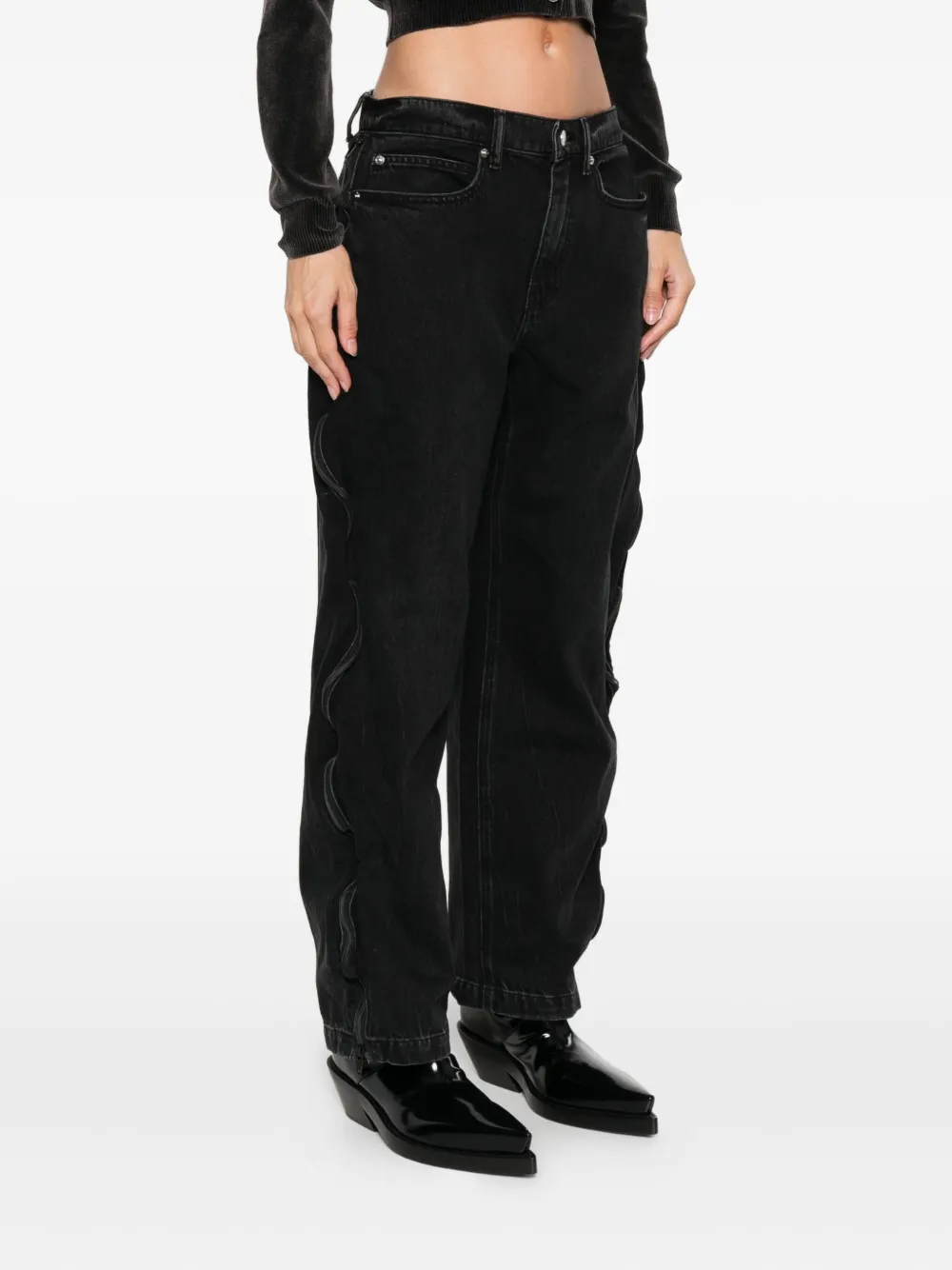 Alexander Wang Jeans met rits en vervaagd effect Zwart