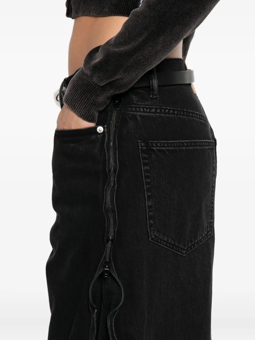 Alexander Wang Jeans met rits en vervaagd effect Zwart