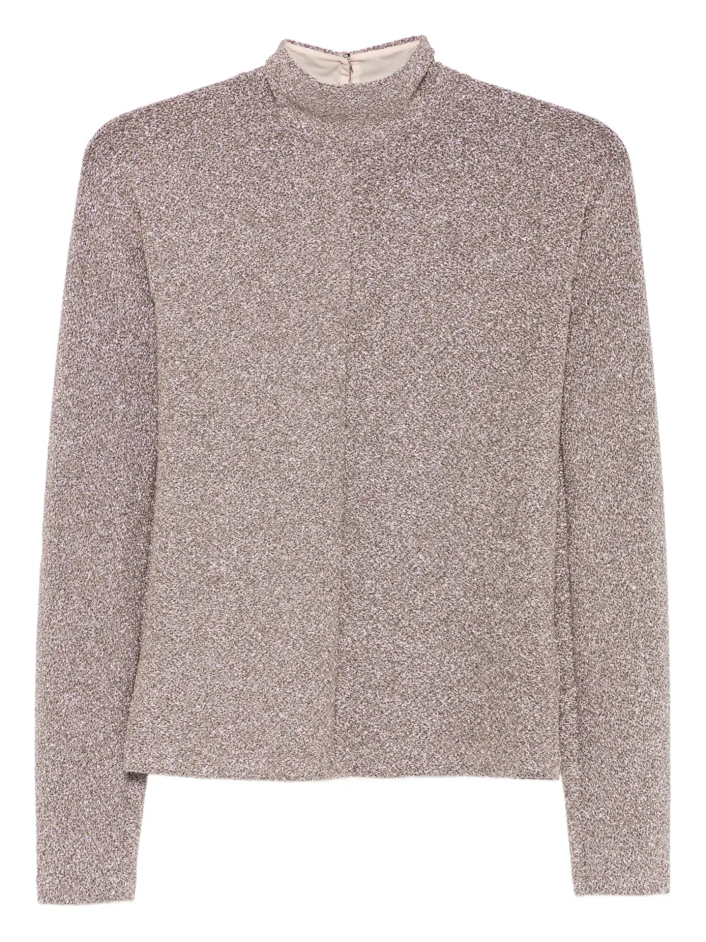 lurex-detail high-neck blouse