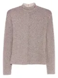 Forte Forte lurex-detail high-neck blouse - Grey