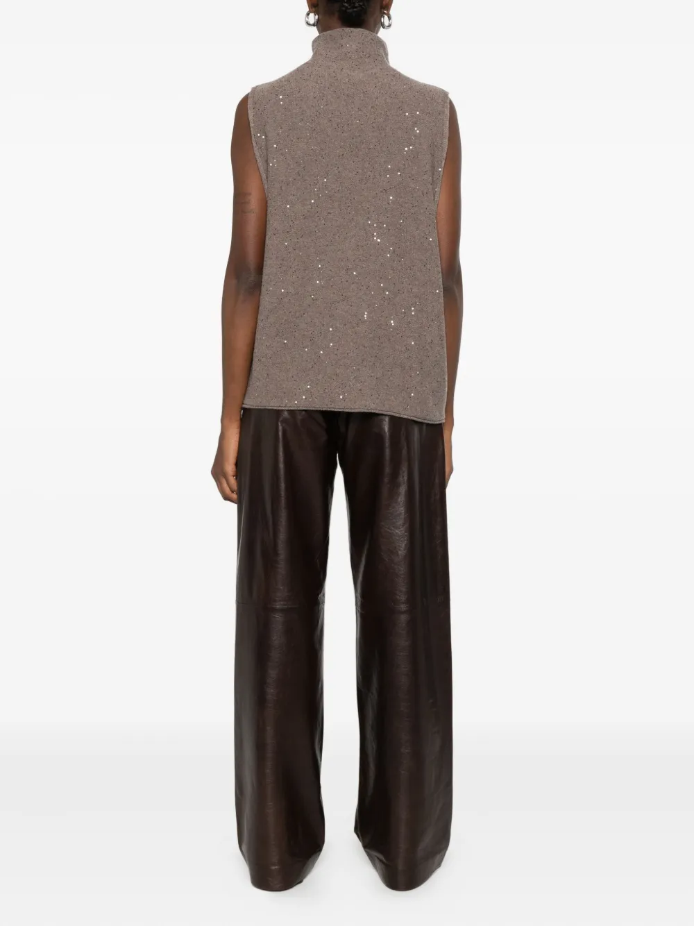 Antonelli Domiziano Embellished Top In Brown