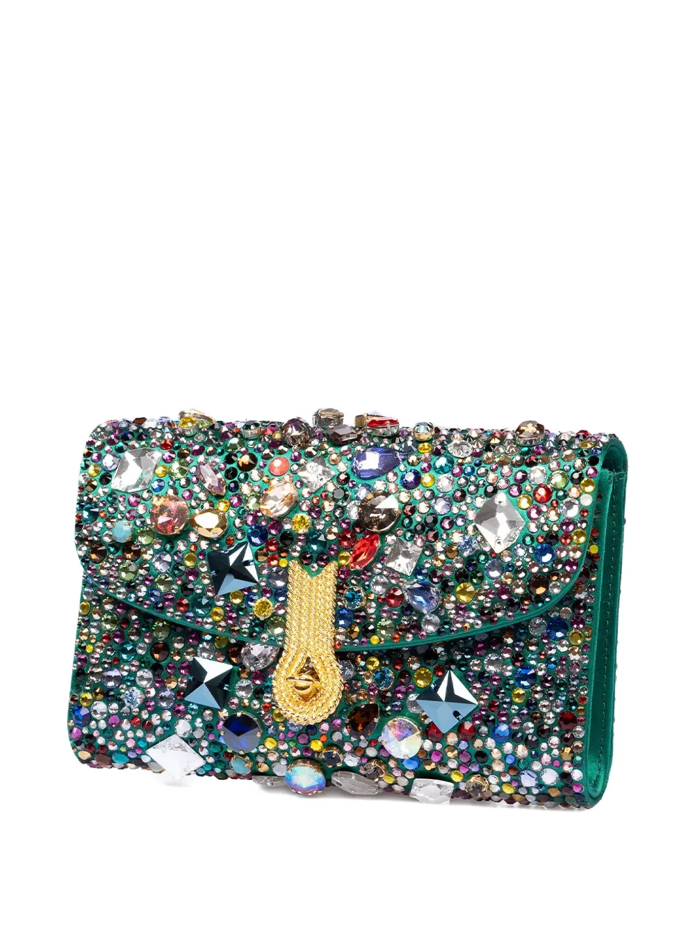 Amato daniele crystal-embellished clutch bag - Groen