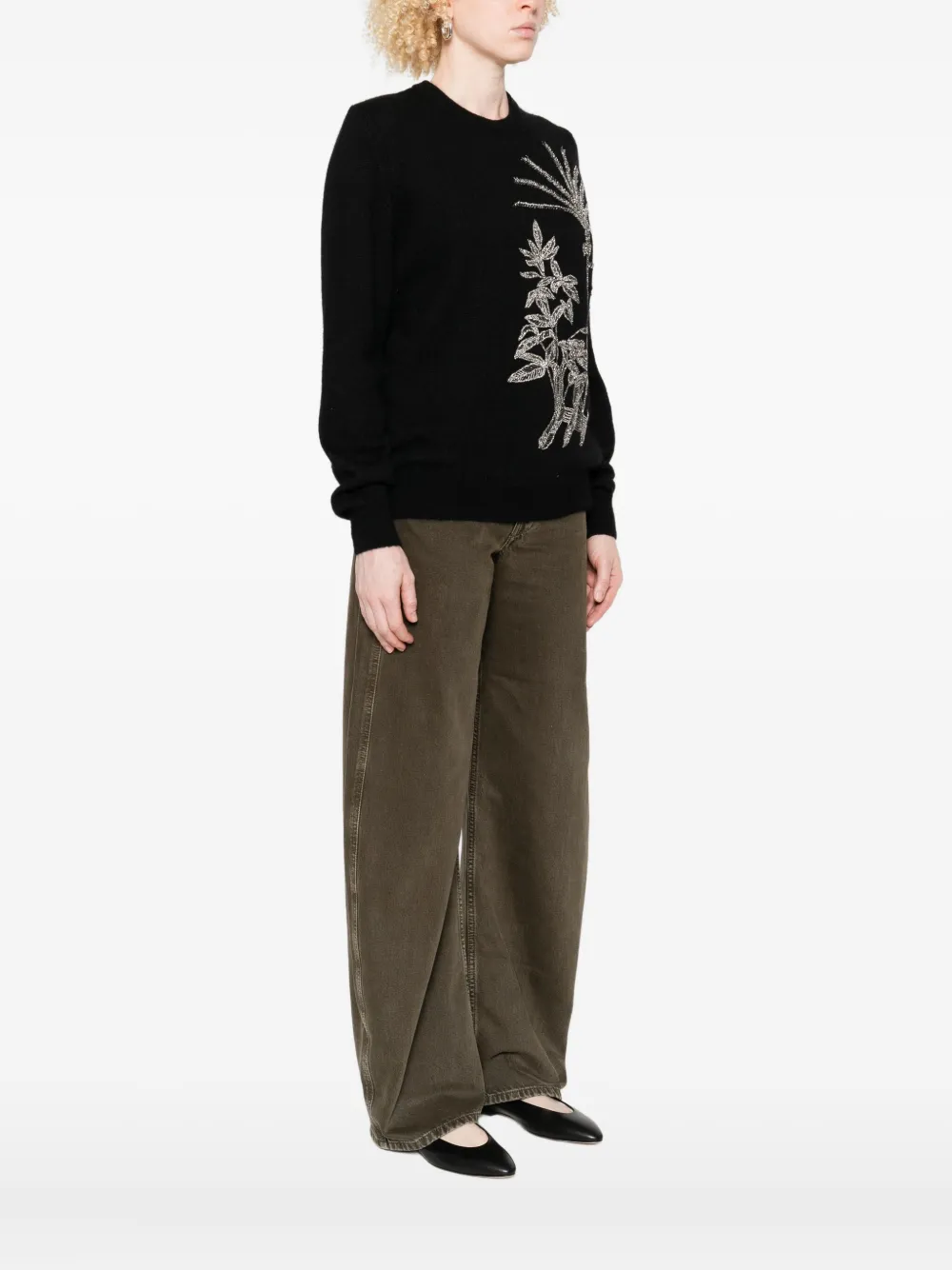 Costarellos Noemie Embellished Sweater In Black