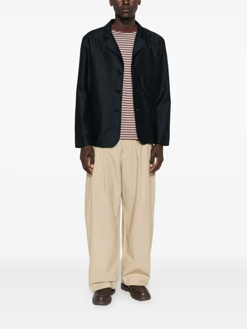 Ymc You Must Create Button-fastening Patch-pocket Blazer In Blue