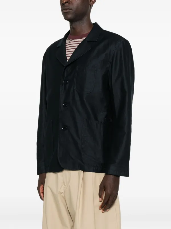 ymc★ YMC button-fastening patch-pocket Blazer | Blue | FARFETCH CH