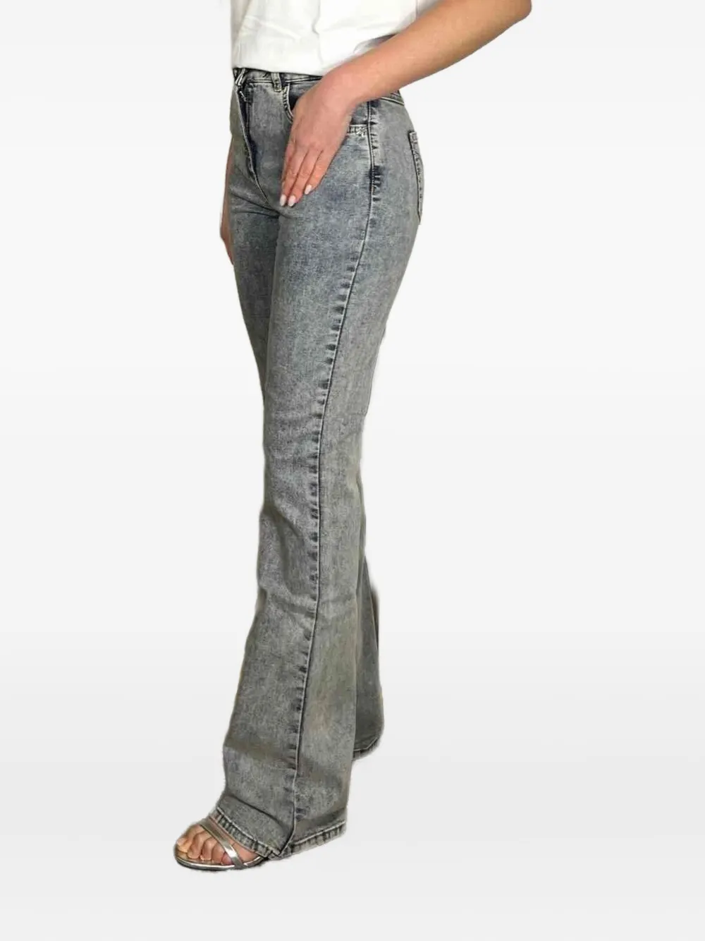 Patrizia Pepe embroidered-pocket jeans Blauw