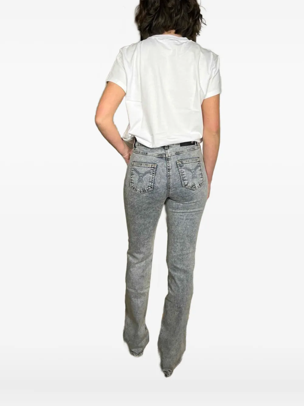 Patrizia Pepe embroidered-pocket jeans Blauw