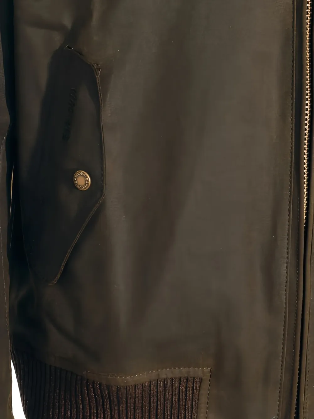 Baracuta Unisex Waxed Jacket With High Collar And Pockets In Green