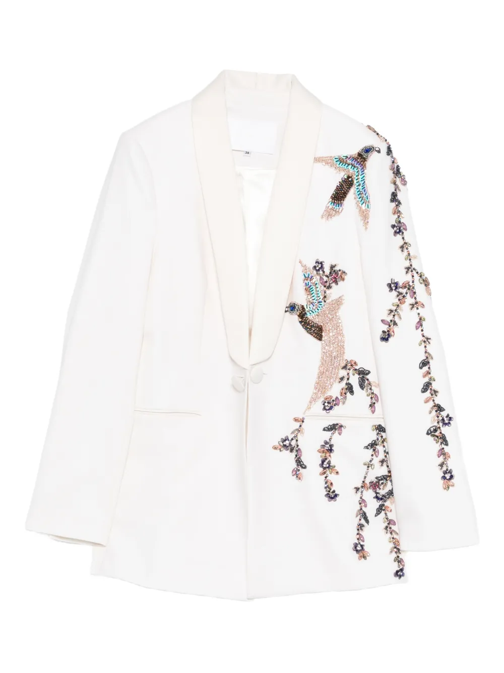 Costarellos beaded-embellishments bird-motif blazer - Neutrals