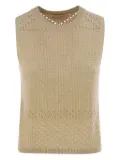 MC2 Saint Barth crochet-detail sleeveless top - Light and natural