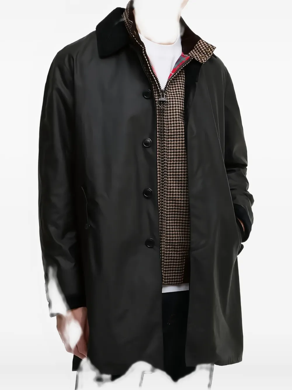 Baracuta X Barbour Corduroy-collar Coat In Blue