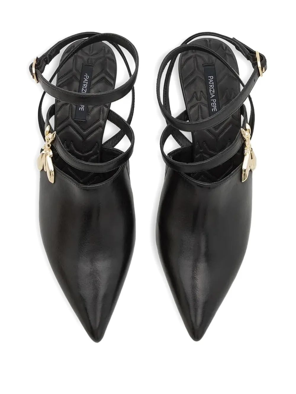 Patrizia Pepe 90 mm verfraaide pumps met enkelbandje Zwart