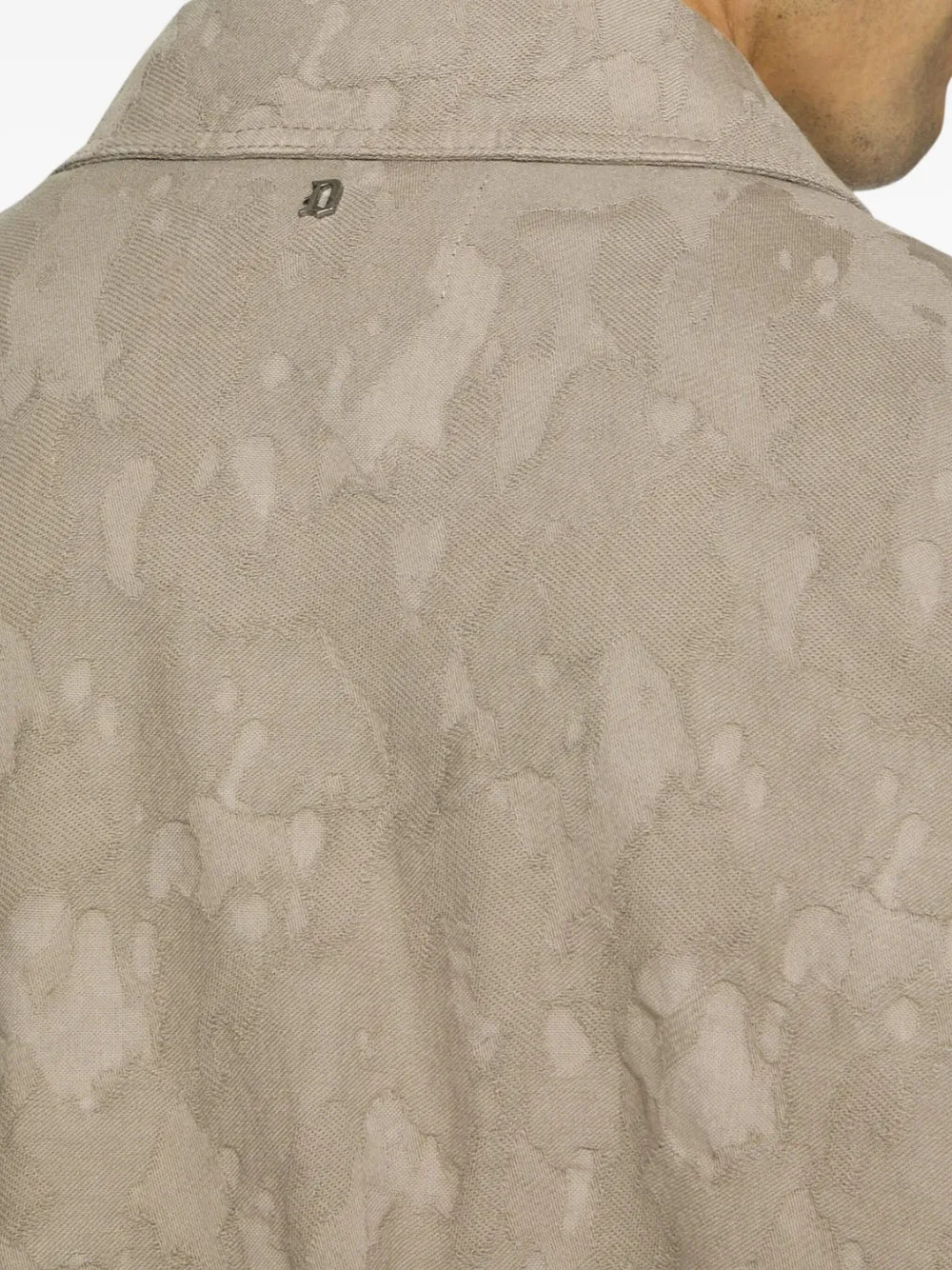 DONDUP Katoenen shirtjack met camouflageprint Beige
