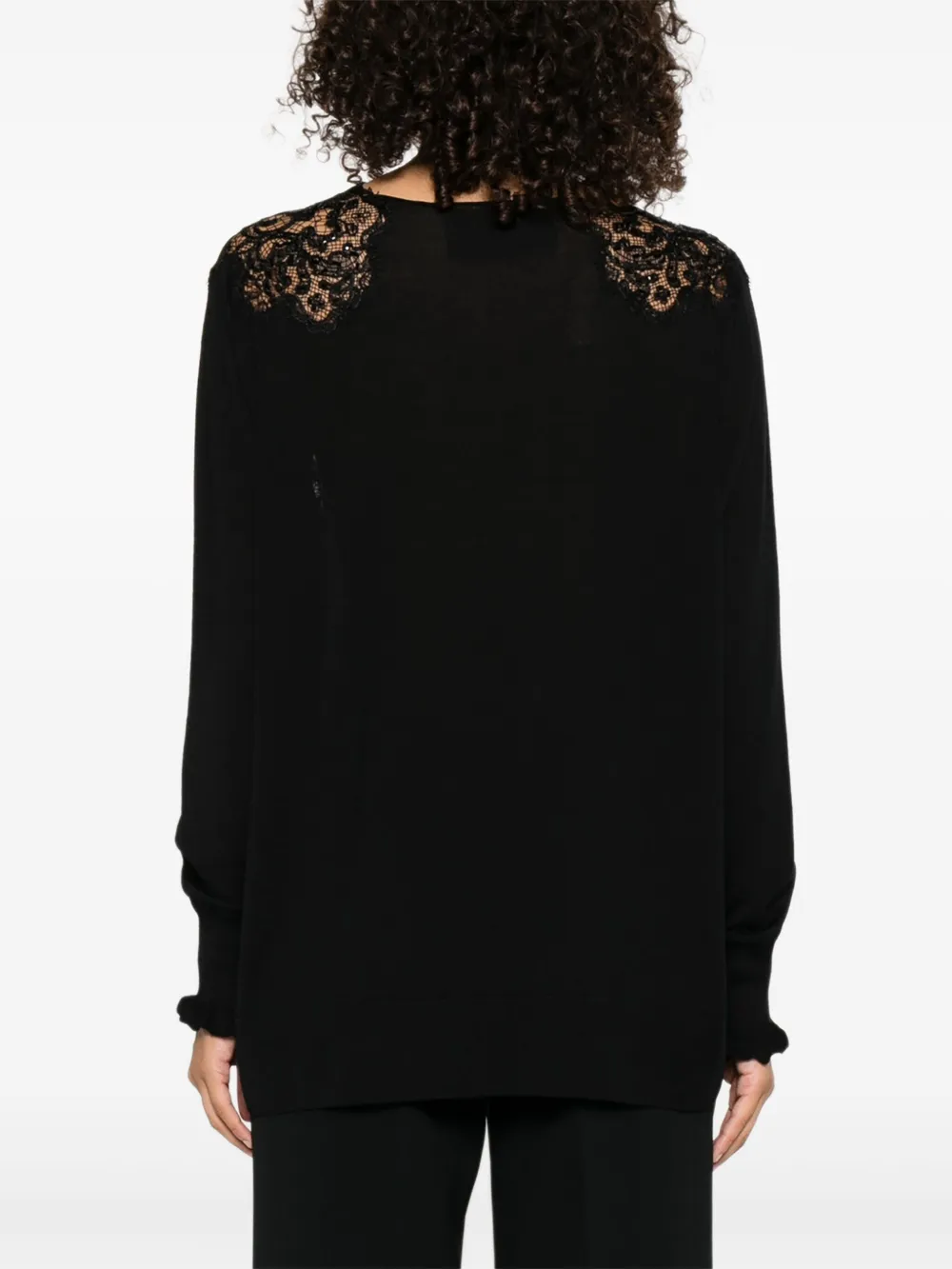 Ermanno Scervino Top met verfraaid kant Zwart