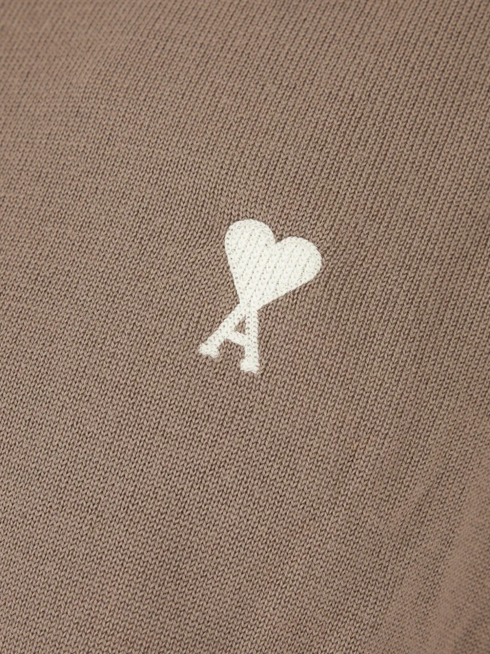 AMI Paris Vest met logo en polokraag Bruin