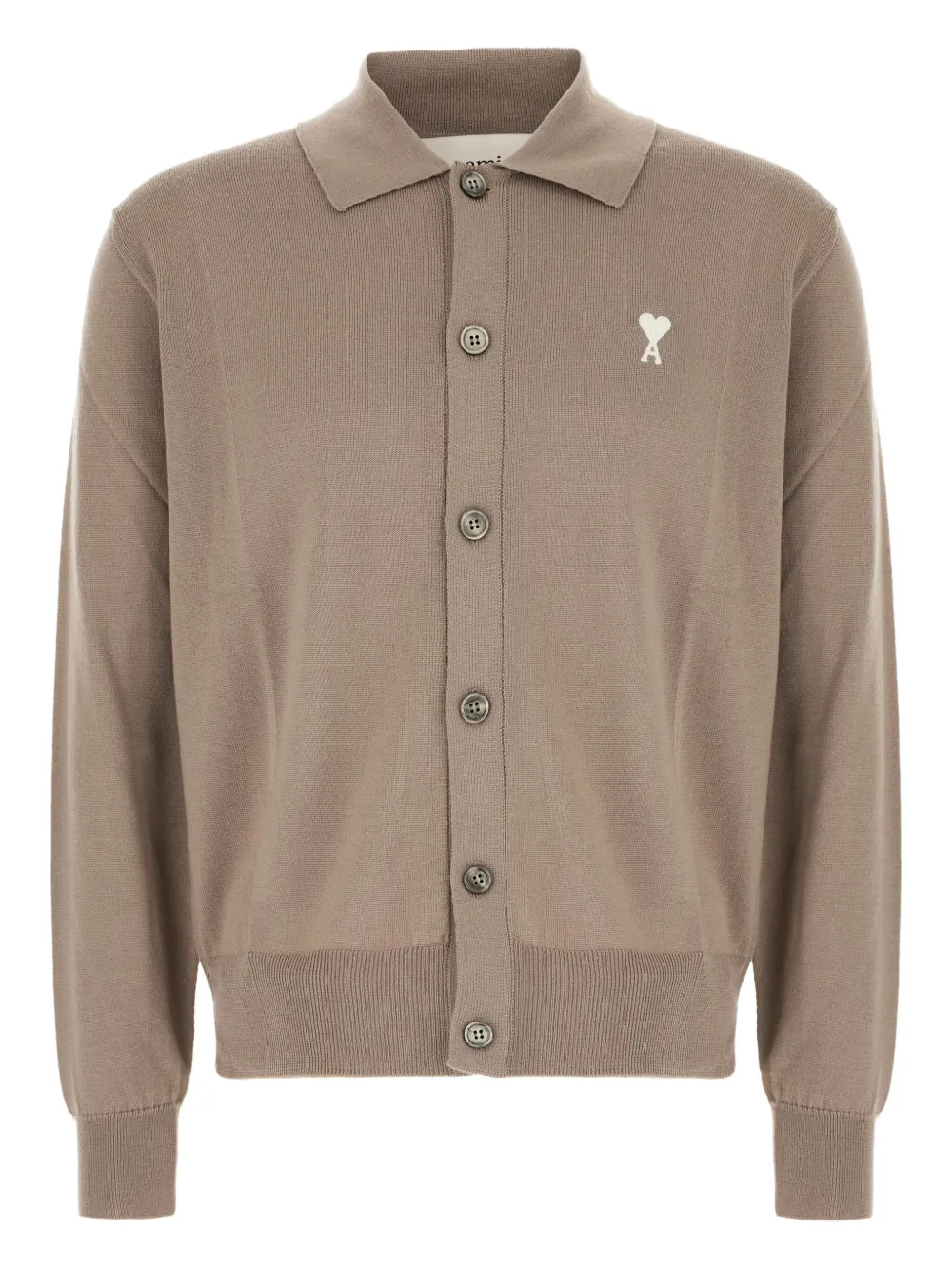 AMI Paris Vest met logo en polokraag Bruin