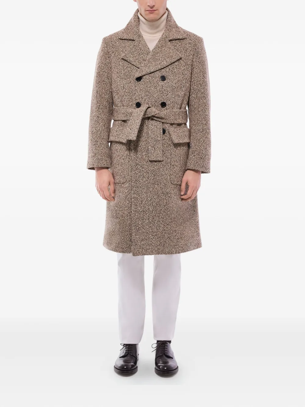 FURSAC tweed-belted double-breasted coat | Double Breasted Coats | Image 2