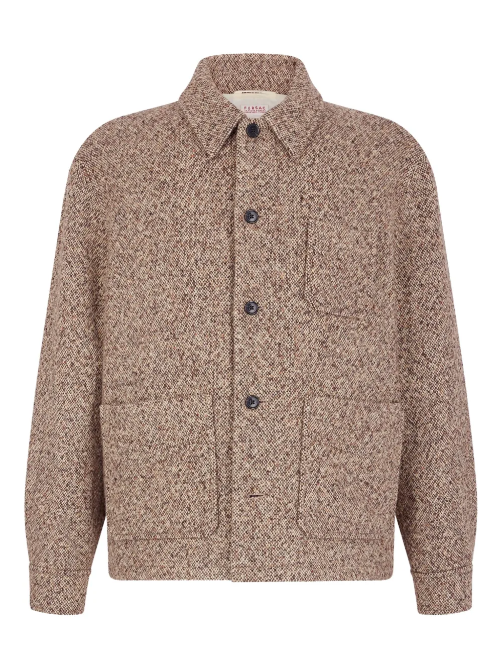 FURSAC tweed-pocket jacket - Marrone