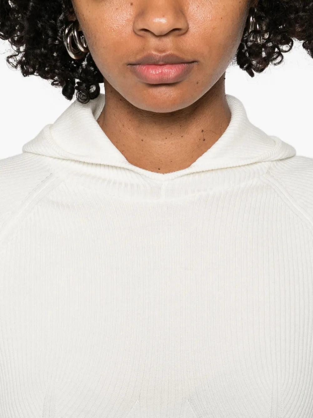 Maje Body met lange mouwen en capuchon Beige