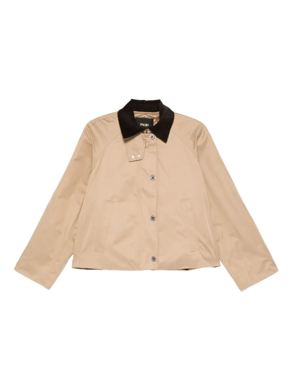 trimmed-collar cotton-blend jacket