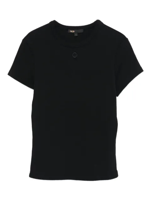 Maje تيشيرت بحياكة مضلعة دقيقة