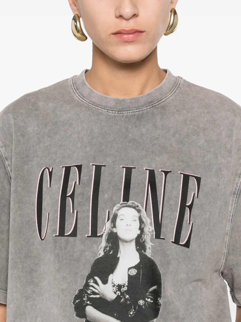 Maje T-shirt met grafische print Grijs