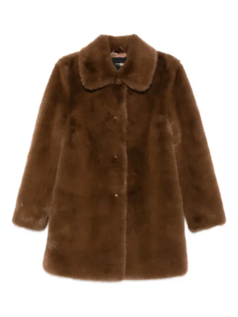 Maje faux-fur buttoned coat