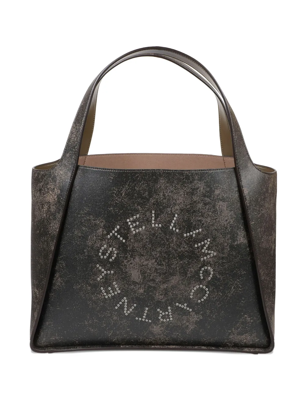 Stella McCartney logo distressed leather tote bag Grijs